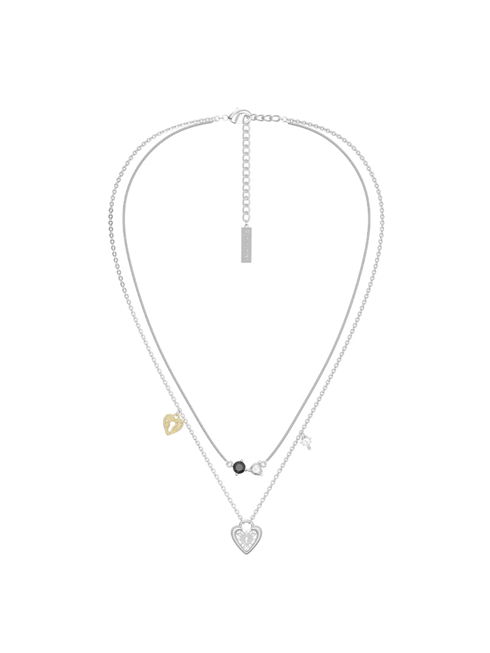 MUKTANK×SUN HUNTERTwo-tone lace heart lock necklace
