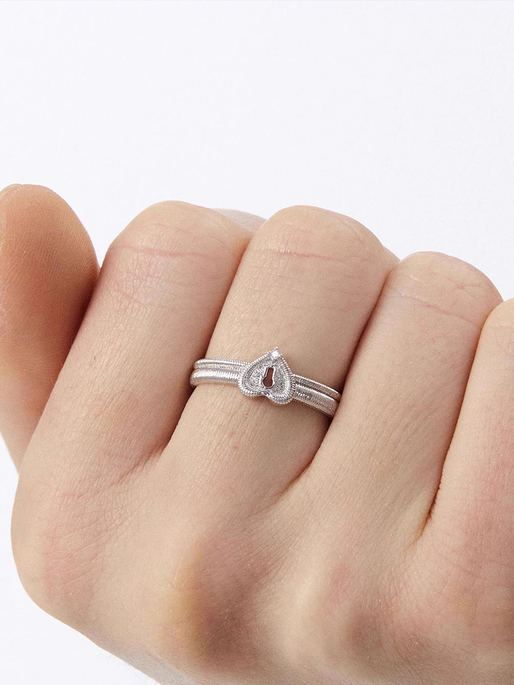 MUKTANK×SUN HUNTER Narrow lace lock core ring