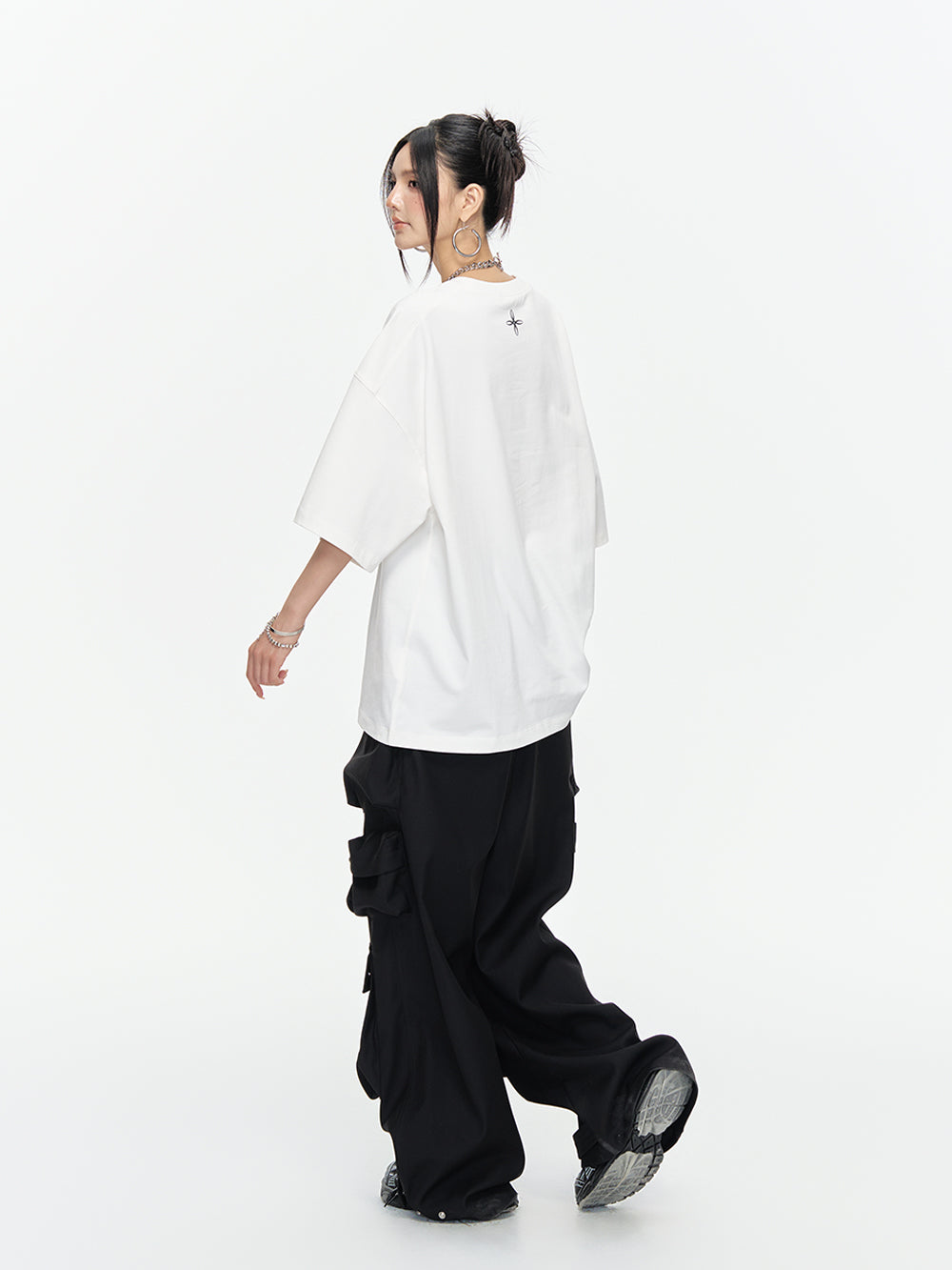 MUKTANK×ARDENCODE Reflective Print Casual 305g Heavyweight Pure Cotton Crewneck Unisex Short-Sleeved Loose T-Shirt