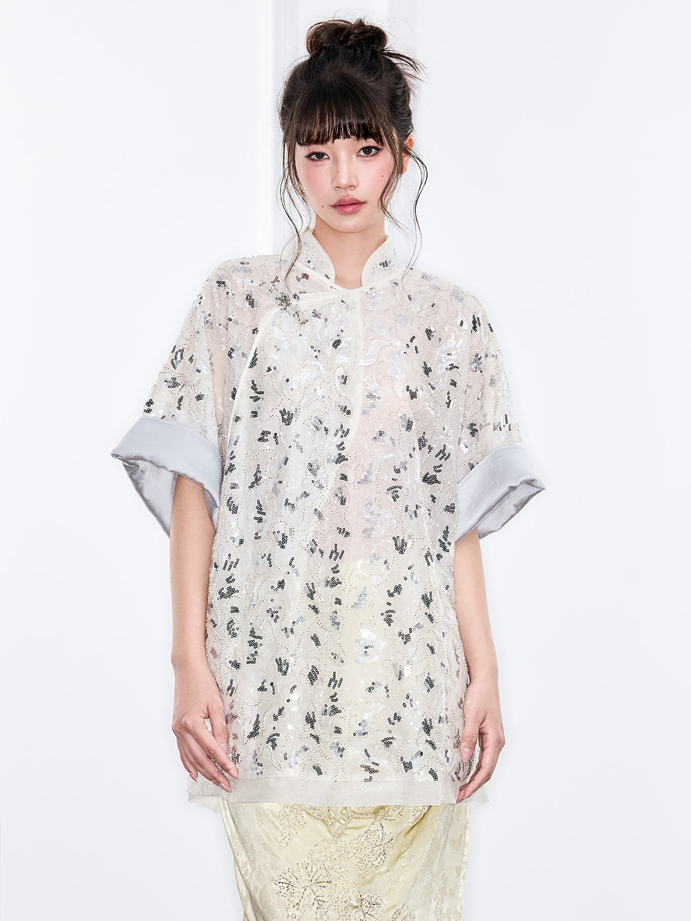 MUKZIN "Ode to the New Summer"New Chinese-style elegant slimming short-sleeve top