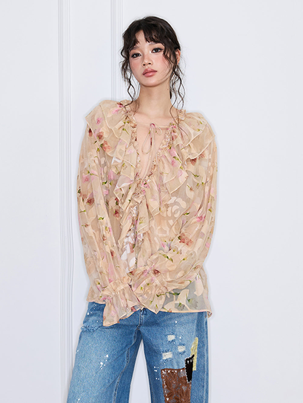 MUKZIN“Capsule Collection”Neo-Chinese style vintage long lightweight shirt