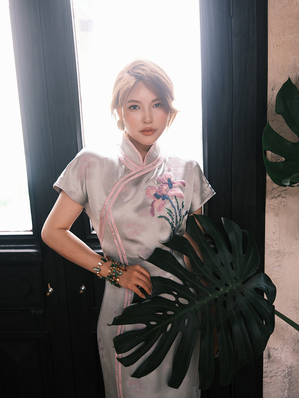 MUKZIN“Capsule Collection”Intangible Heritage Su Embroidery × Monet Brushstrokes! "Victory at First Step" Jacquard Qipao