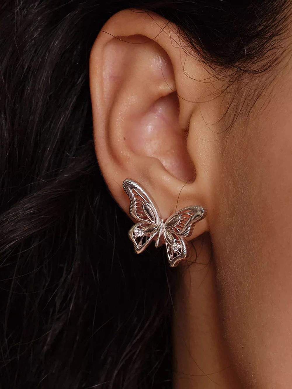 MUKTANK×SUN HUNTER “Emergence”Small-Size Lace Butterfly Earrings