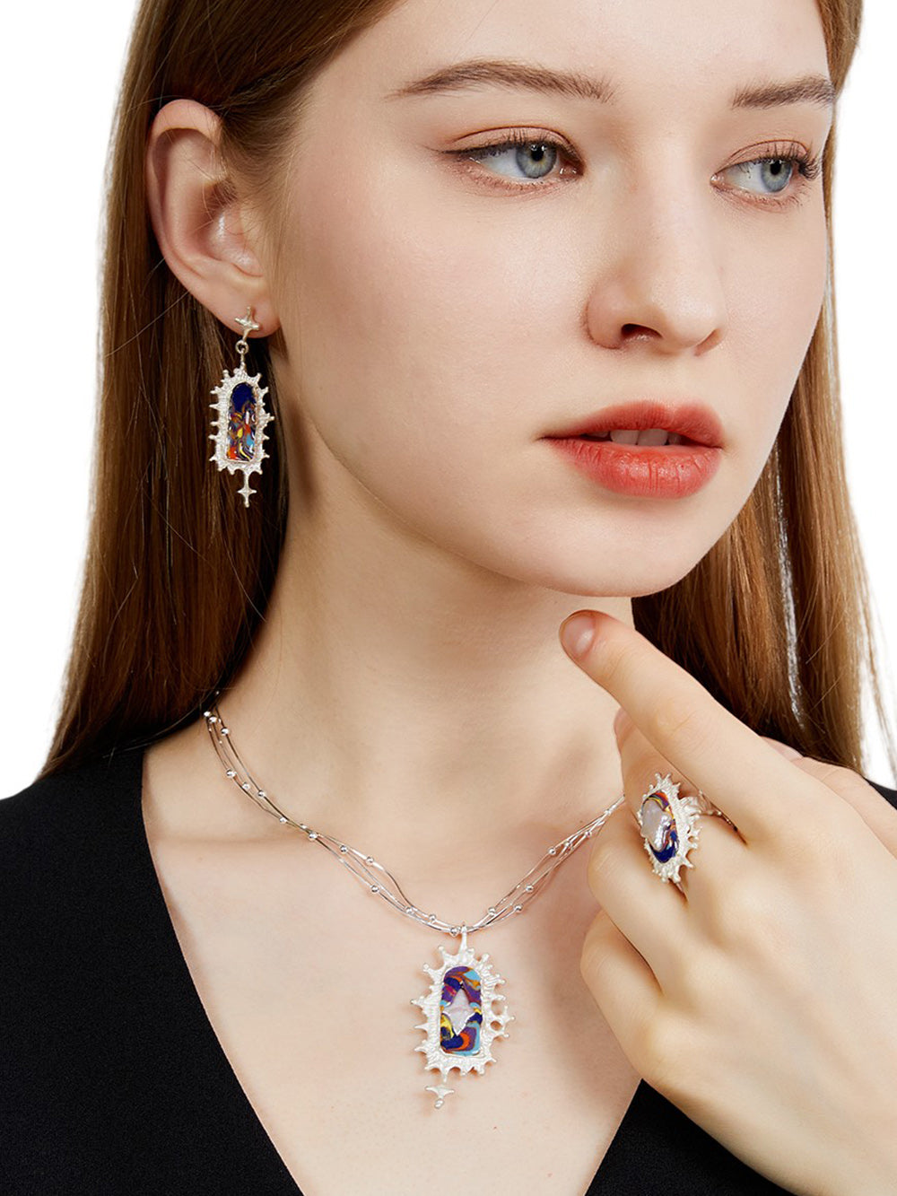 MUKTANK X QUANDO Starry Gate Silver Long Earrings