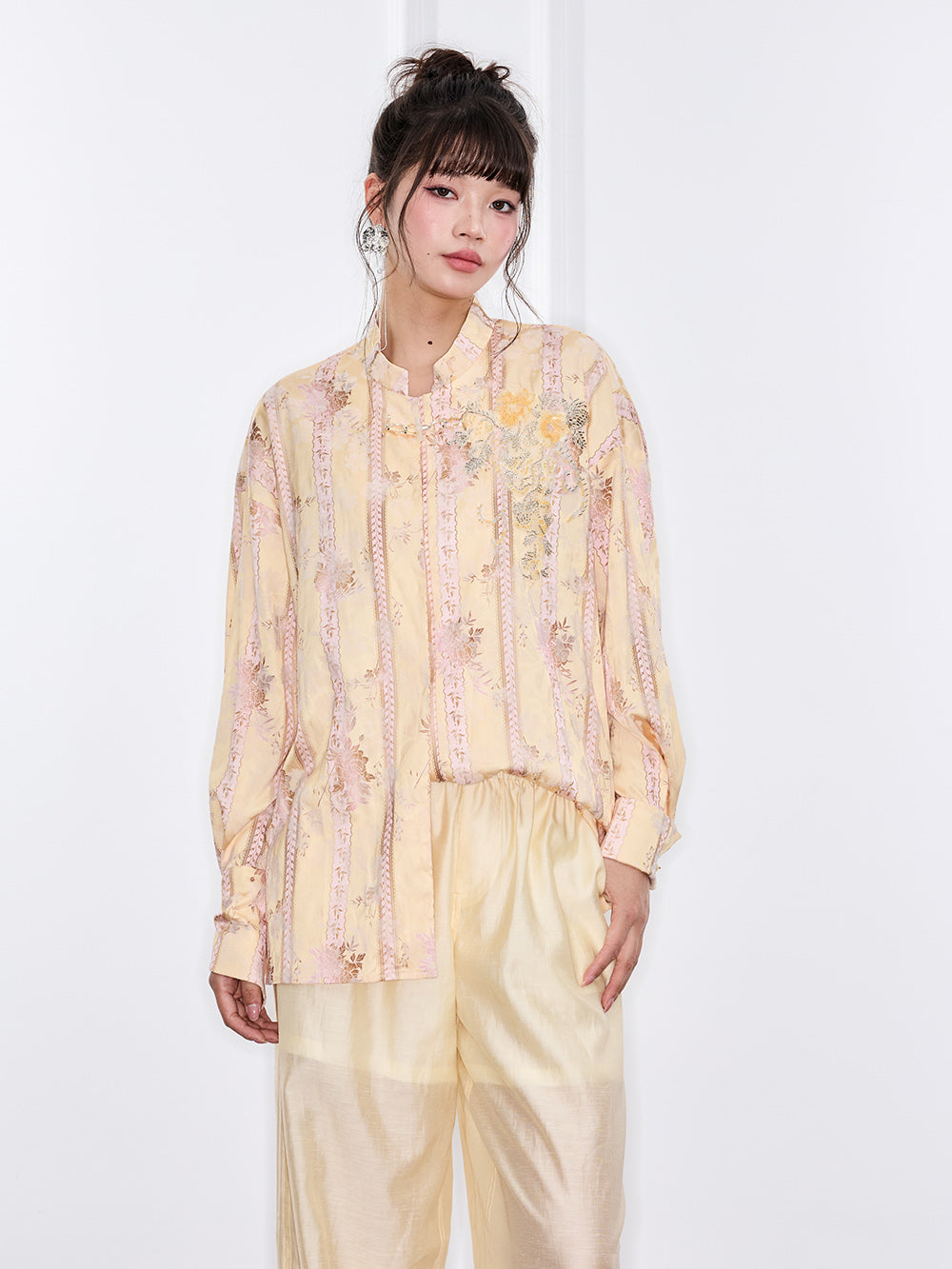 MUKZIN“Capsule Collection”Loose and Retro Yellow Shirt