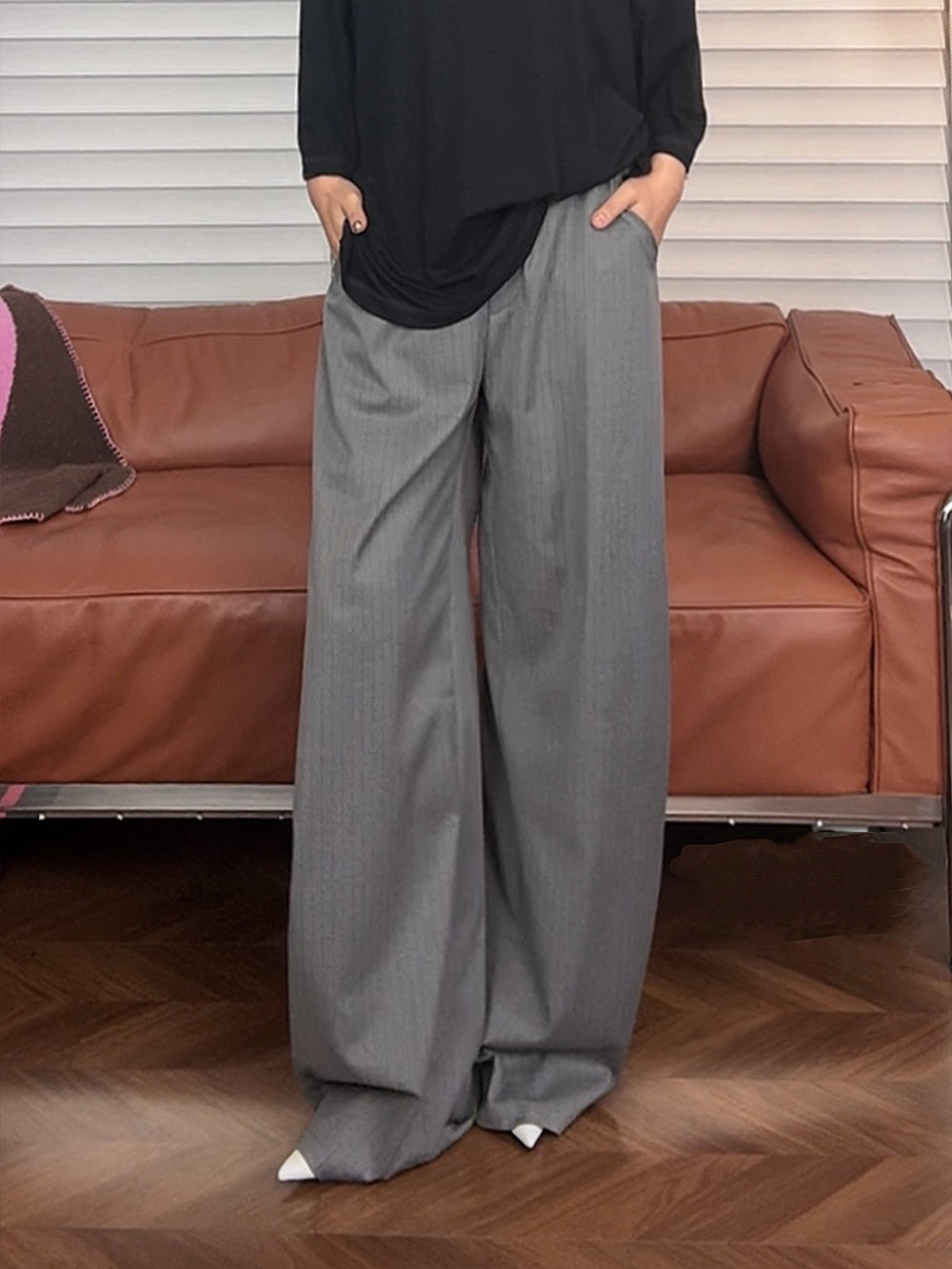 MUKZIN“Capsule Collection”Grey Western-style Trousers