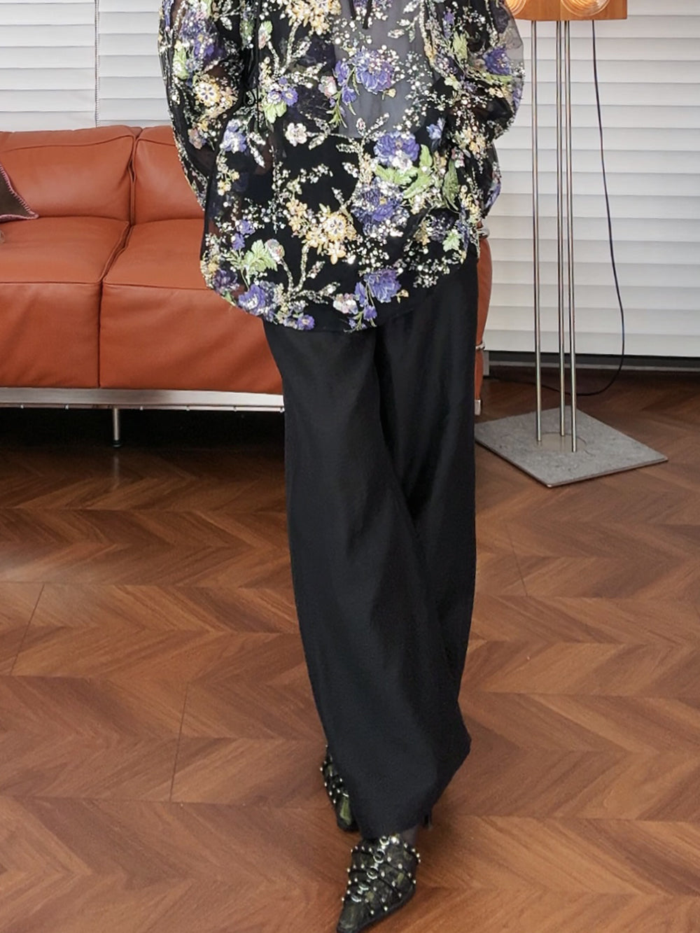 MUKZIN“Capsule Collection”Black Straight - leg Suit Trousers