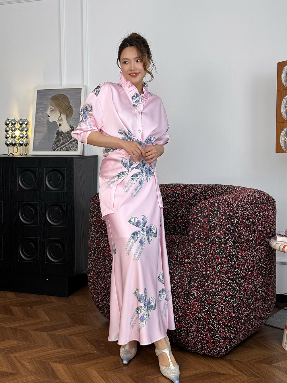 MUKZIN“Capsule Collection”New Chinese-style Light Luxury Long-sleeved Printed Shirt
