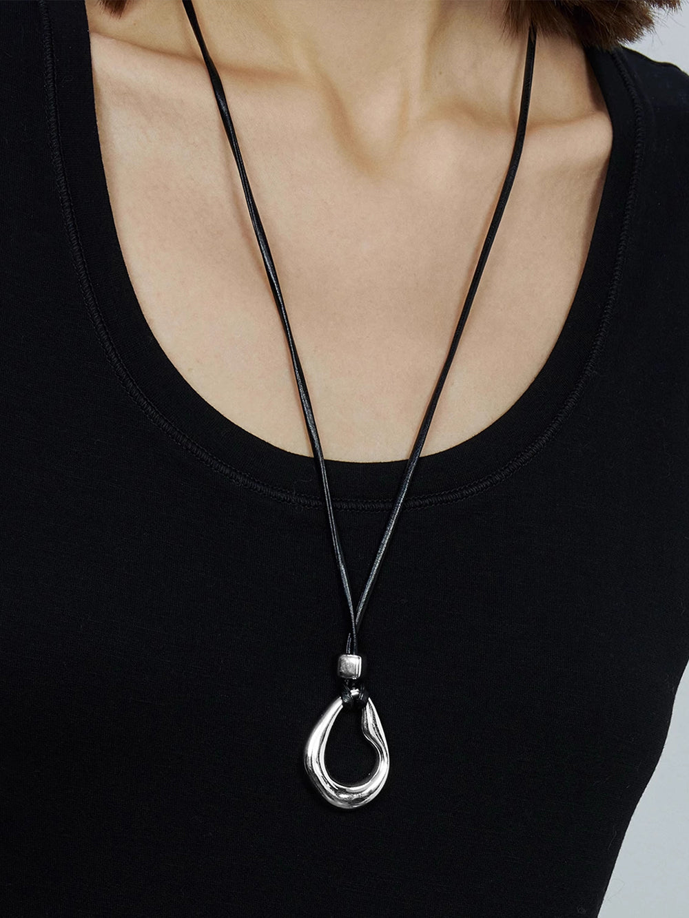 MUKTANK×SUN HUNTER Irregular Leather Rope Long Chain