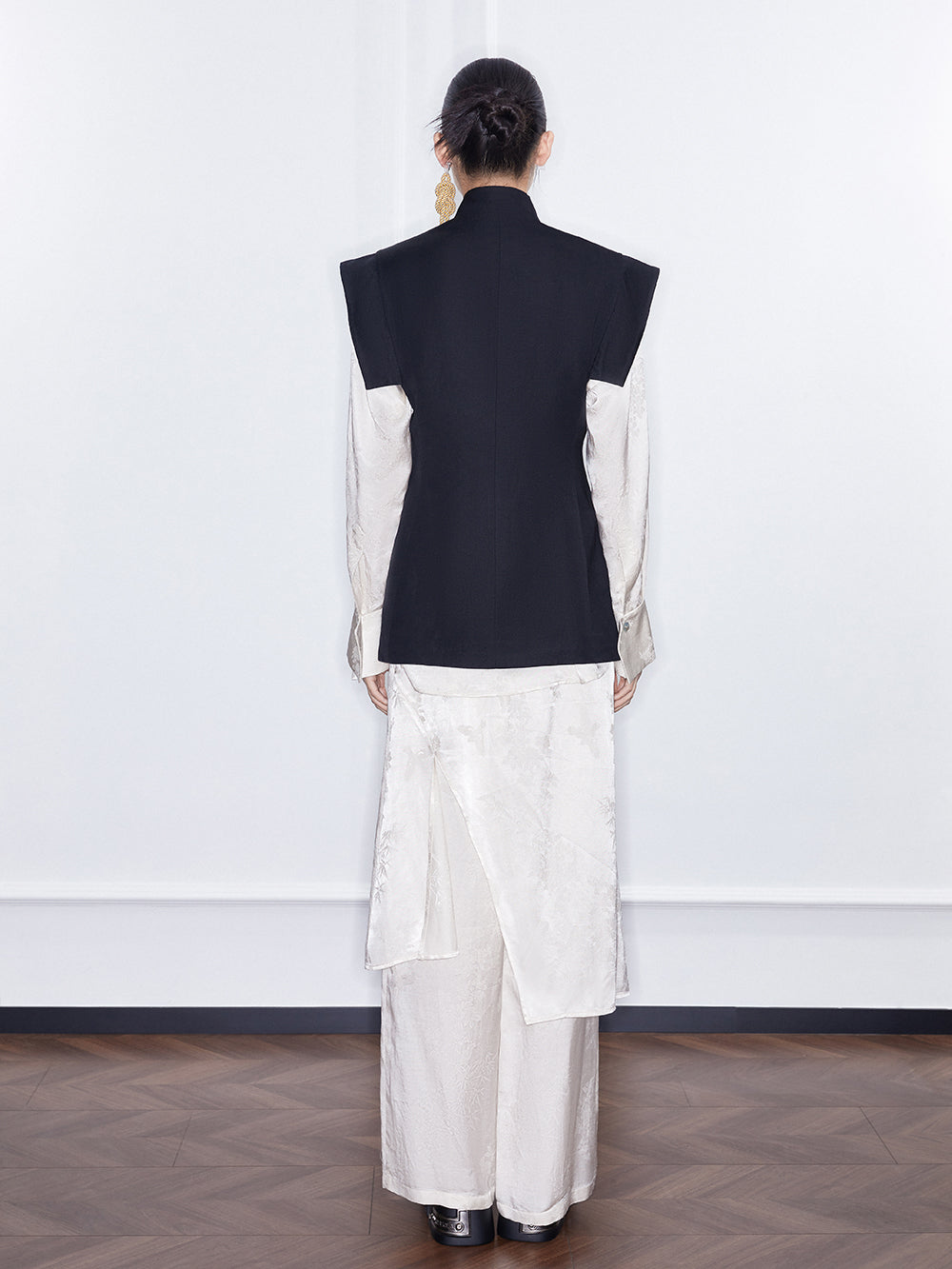 MUKZIN Spring Prelude “Peacock Feather” New Chinese Style Fake Two Piece Wide Leg Trousers Spring Summer