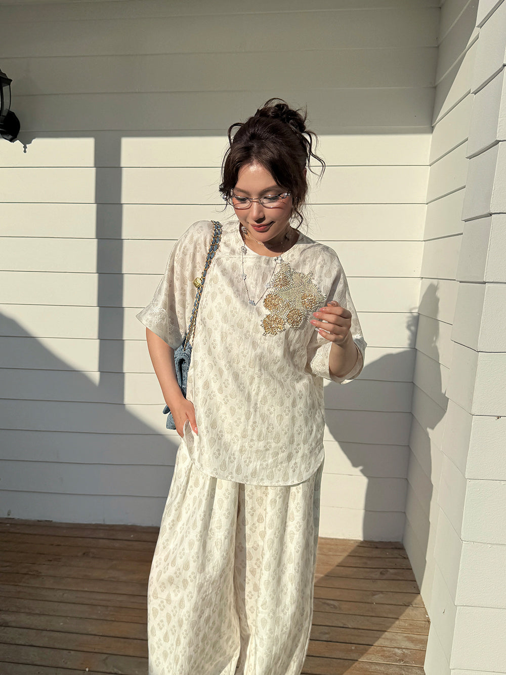 MUKZIN×Capsule CollectionNew Chinese-style traditional handicraft embroidery casual linen shirt