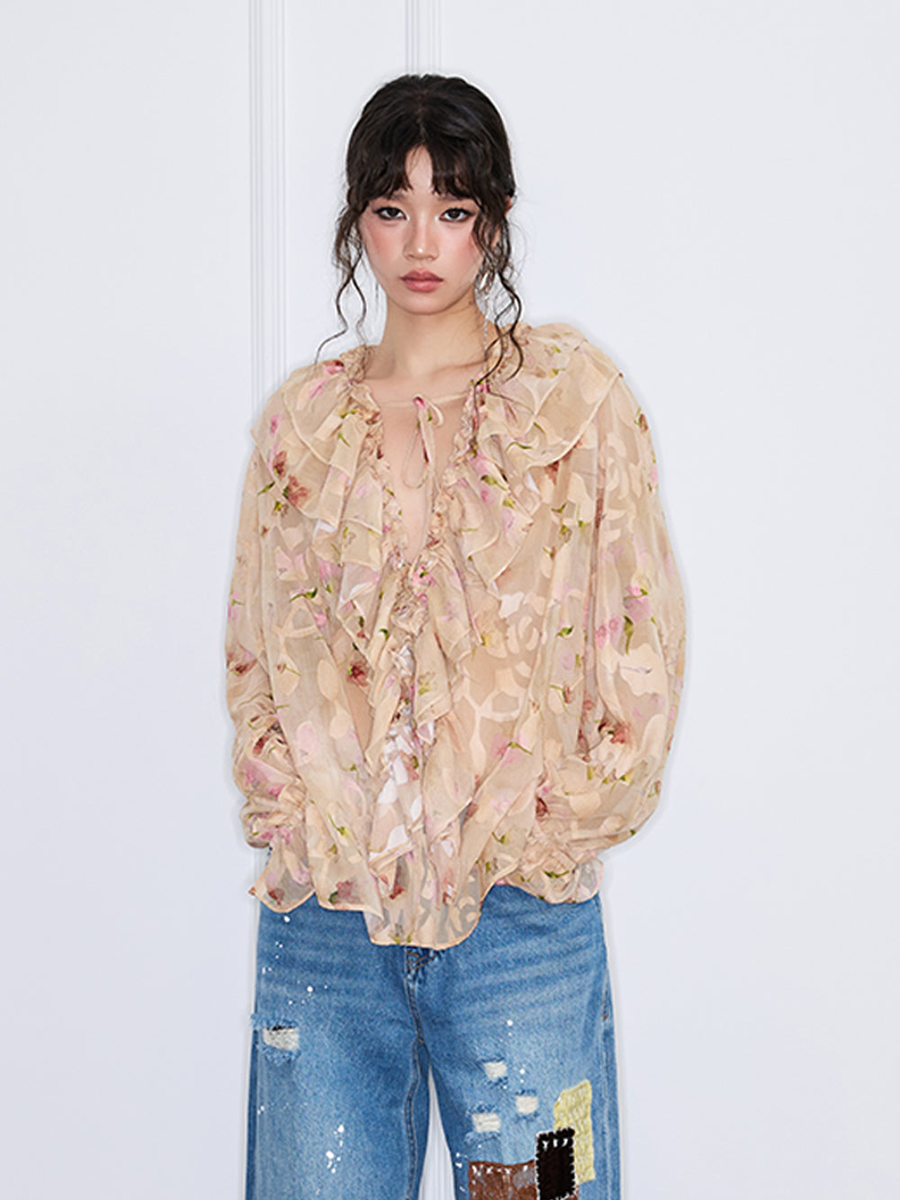 MUKZIN“Capsule Collection”Neo-Chinese style vintage long lightweight shirt