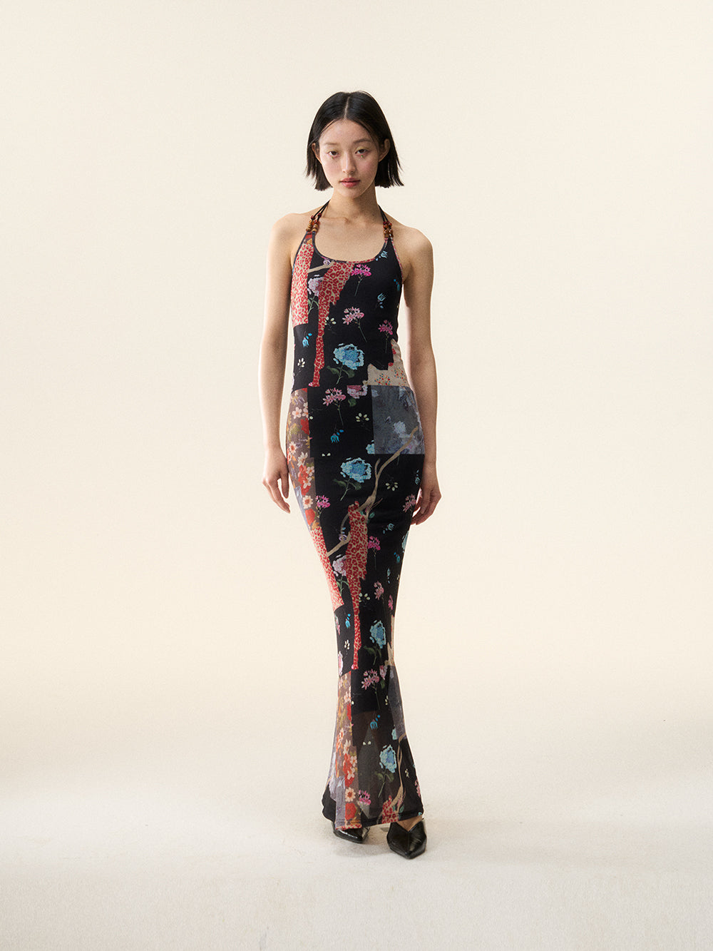 MUKTANK×LOUMUTAKU Chinese-style Beaded Suspender Dress