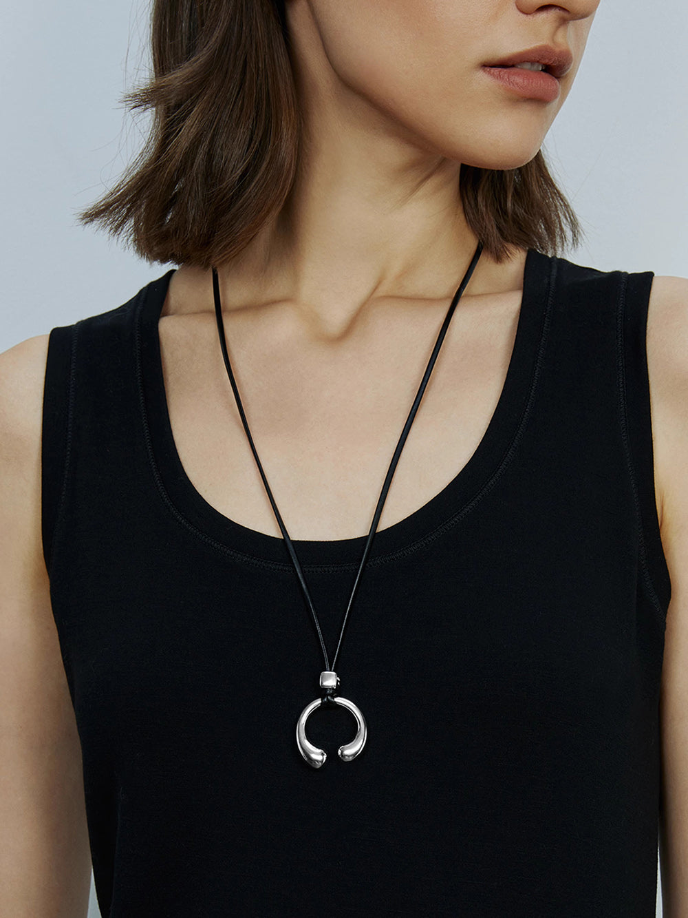 MUKTANK×SUN HUNTER C-shaped Leather Rope Long Chain