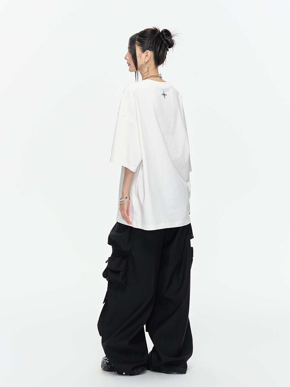 MUKTANK×ARDENCODE Reflective Print Casual 305g Heavyweight Pure Cotton Crewneck Unisex Short-Sleeved Loose T-Shirt