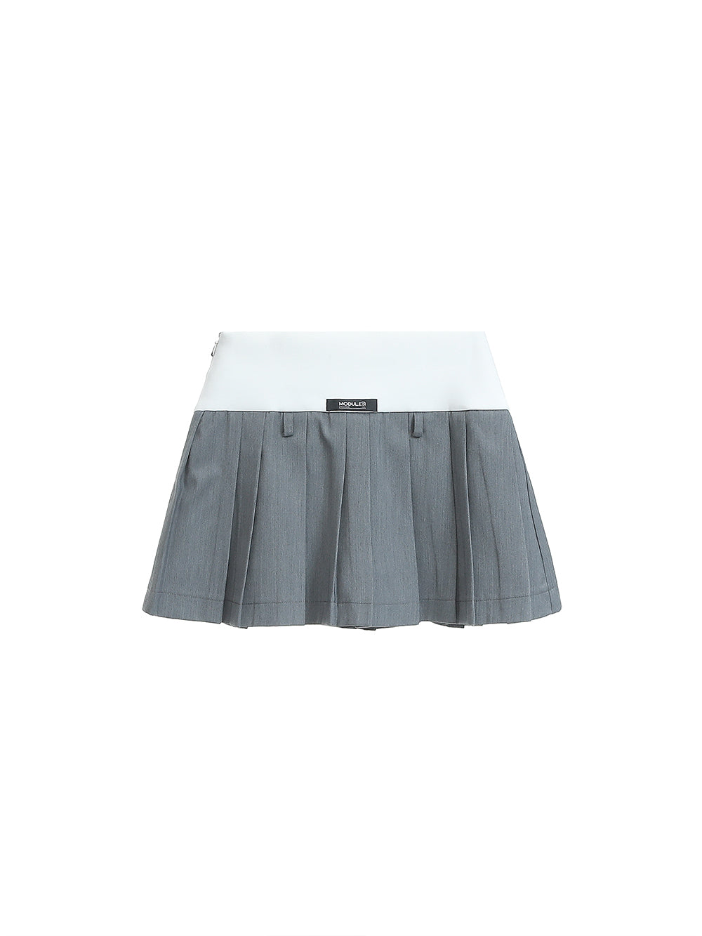 MUKTANK×MODULER High-waisted Spliced Pleated Short Skirt-pants With Contrasting Colors