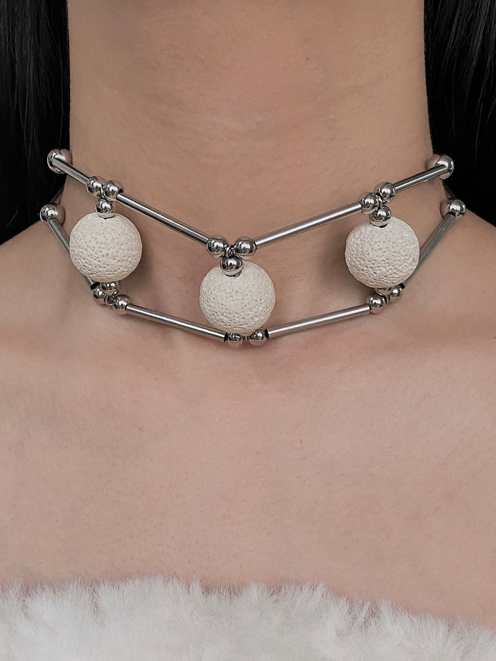 MUKTANK×DARK DREAM Detachable Large Heart-shaped Pendant Dual-purpose Necklace