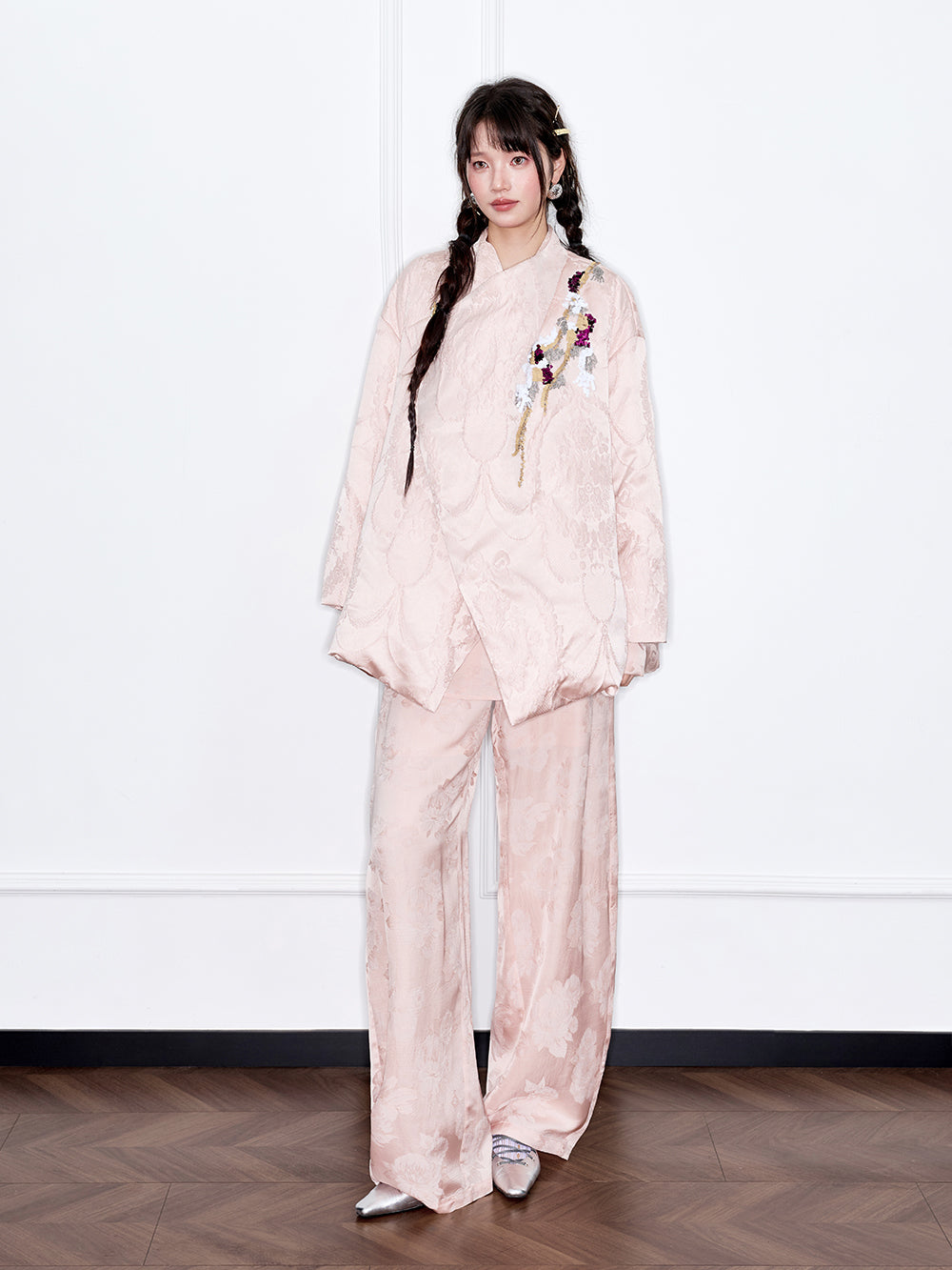 MUKZIN“The Sequence of Deer's Call”New Chinese Style Jacquard Loose Down Jacket