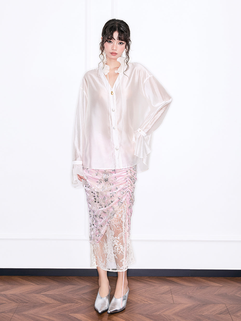 MUKZIN“Realm of Ethereal Mist”Tencel Soft - Light Pearl White Shirt