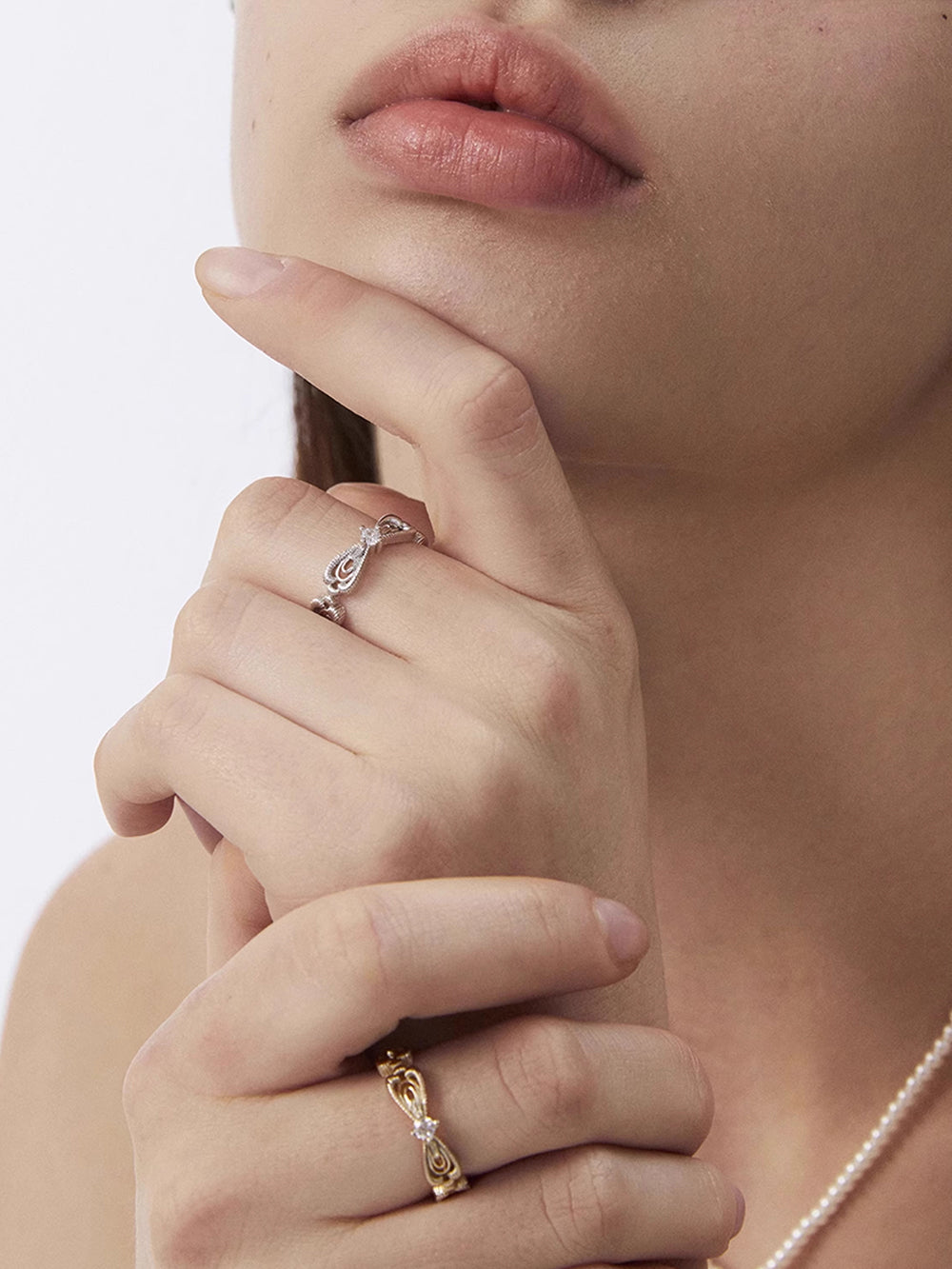 MUKTANK×SUN HUNTER Lace heart ring