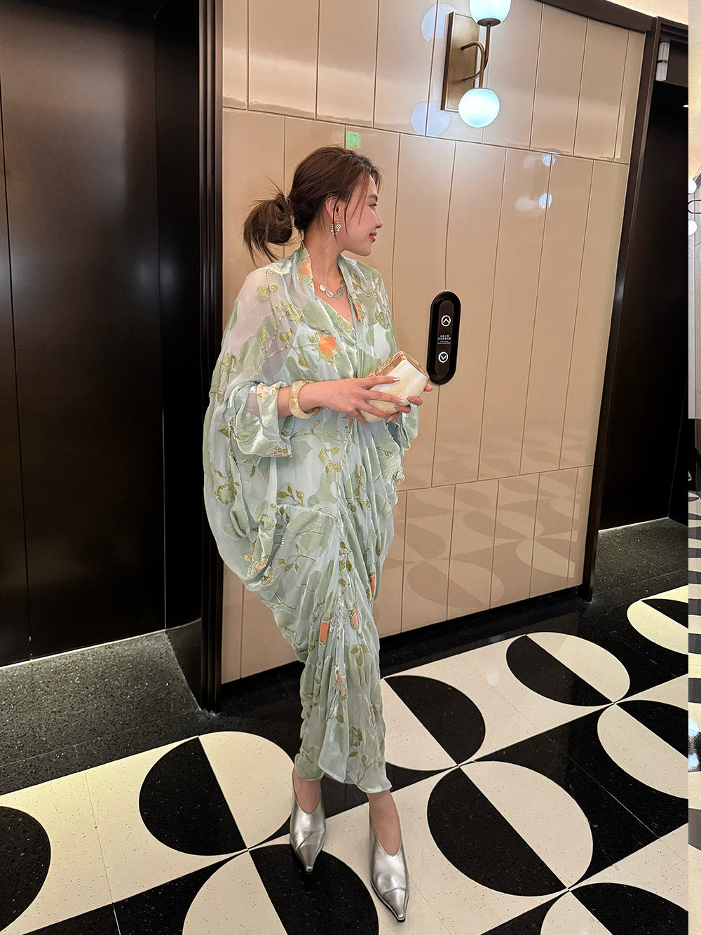 MUKZIN“Capsule Collection”Green new Chinese-style elegant dress