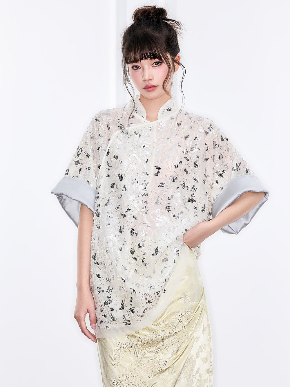 MUKZIN "Ode to the New Summer"New Chinese-style elegant slimming short-sleeve top