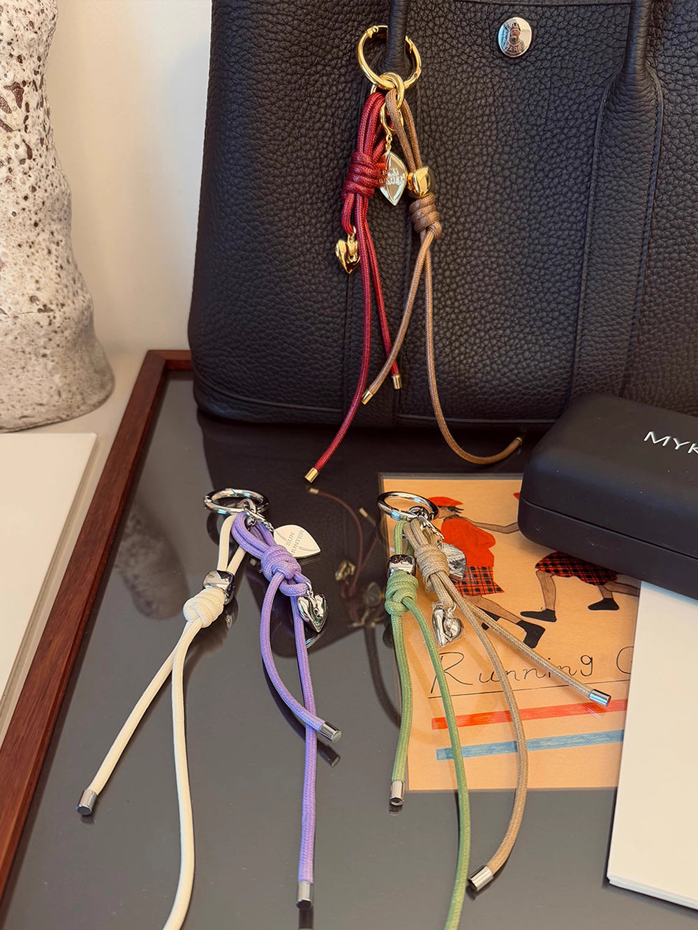 MUKTANK×SUN HUNTER Color-blocking Bag Charm Keychain