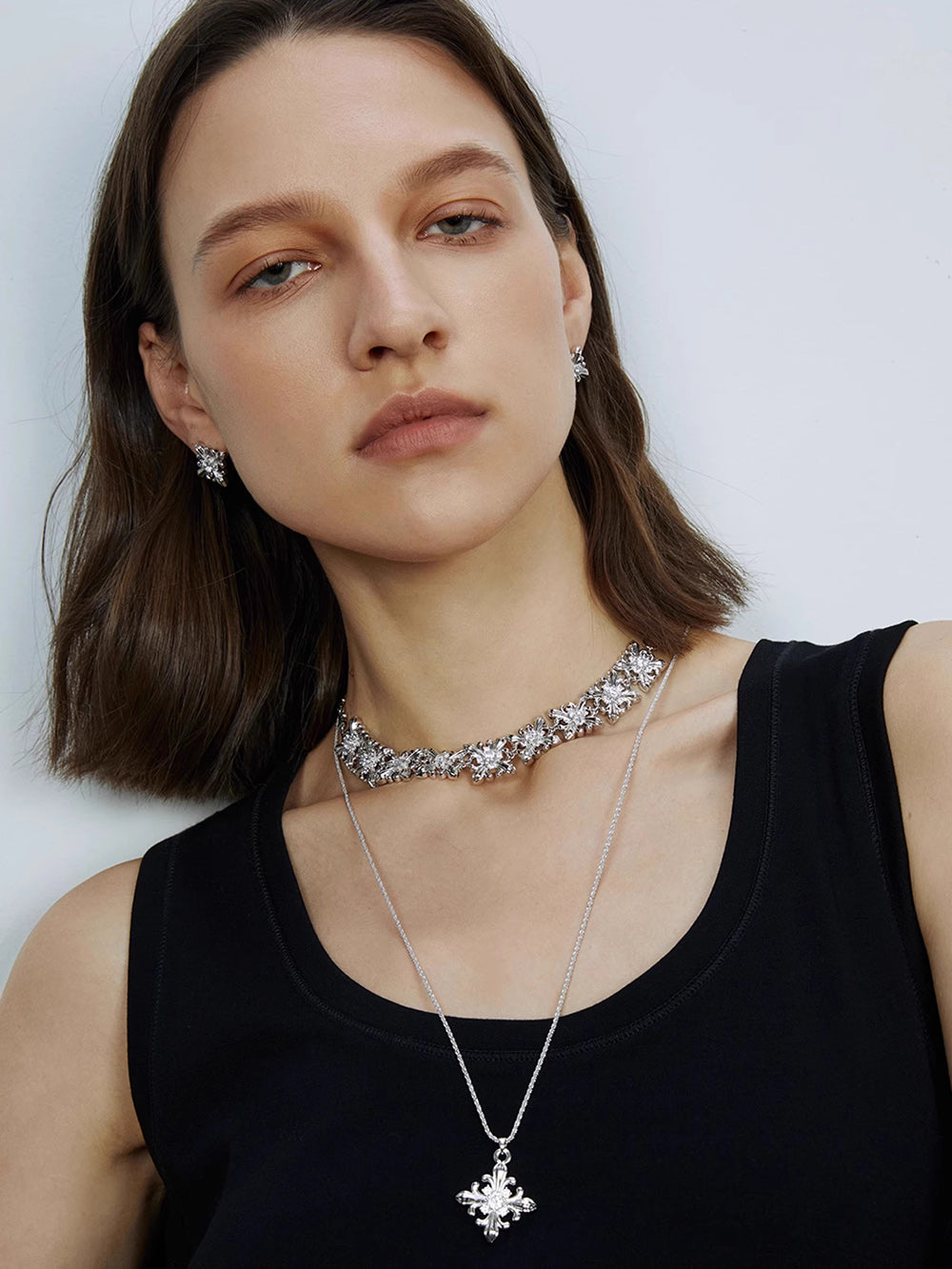 MUKTANK×SUN HUNTER Long Iris-themed Necklace