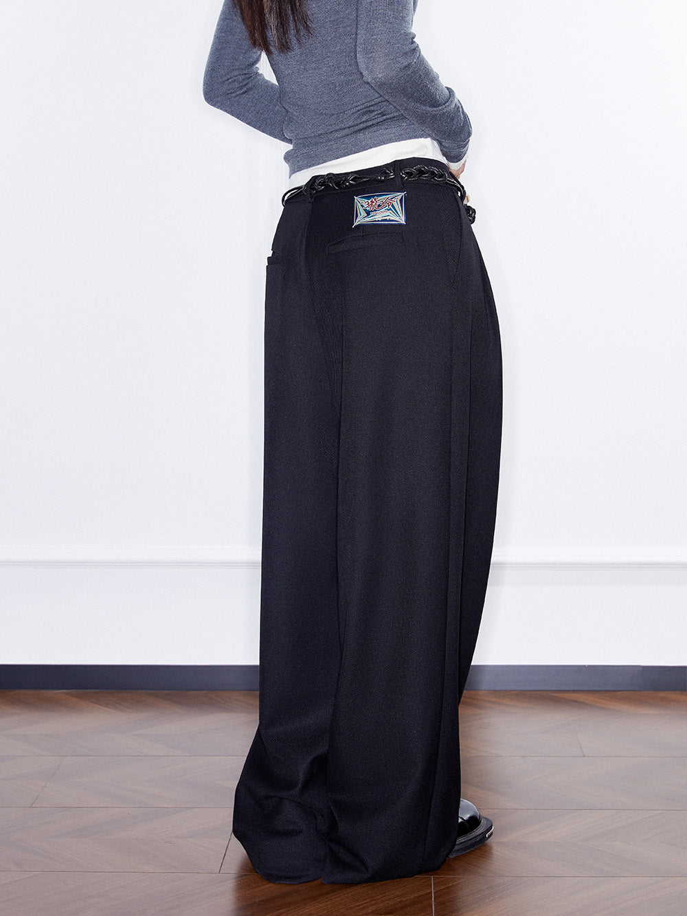 MUKZIN Linglong “Linglongzi”Simple Wide Leg Suit Pants