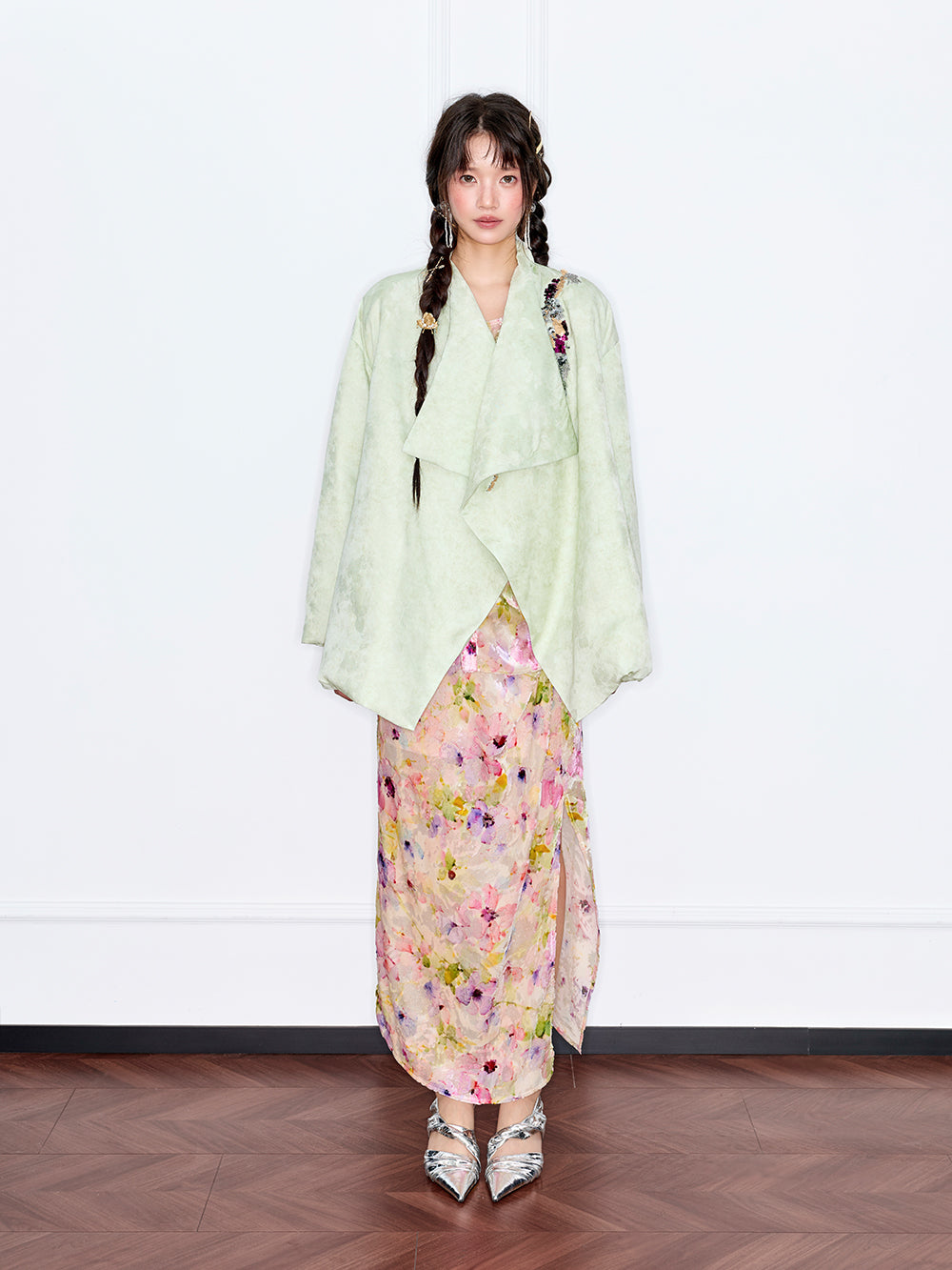 MUKZIN“The Sequence of Deer's Call”New Chinese Style Jacquard Loose Down Jacket