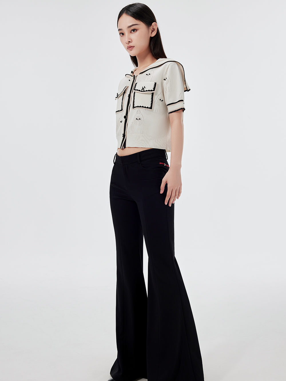 MUKZIN Black Casual Flared Pants