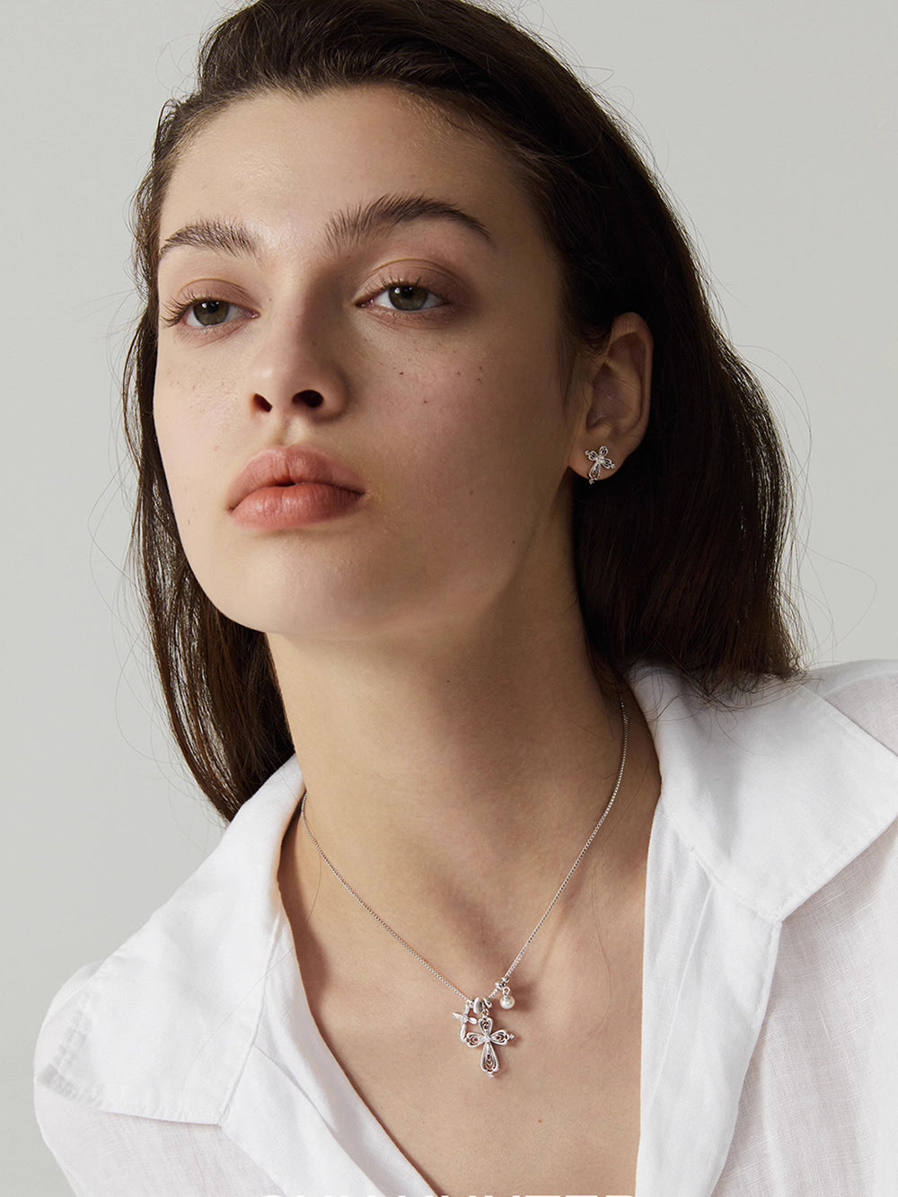 MUKTANK×SUN HUNTER Multi-pendant cross necklace