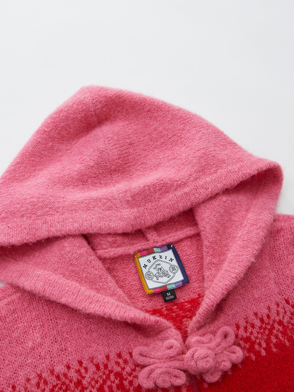 MUKZIN Spring Prelude"Flower Snake Brings Blessings" Rainbow Color-blocking Knitted Hooded Cardigan