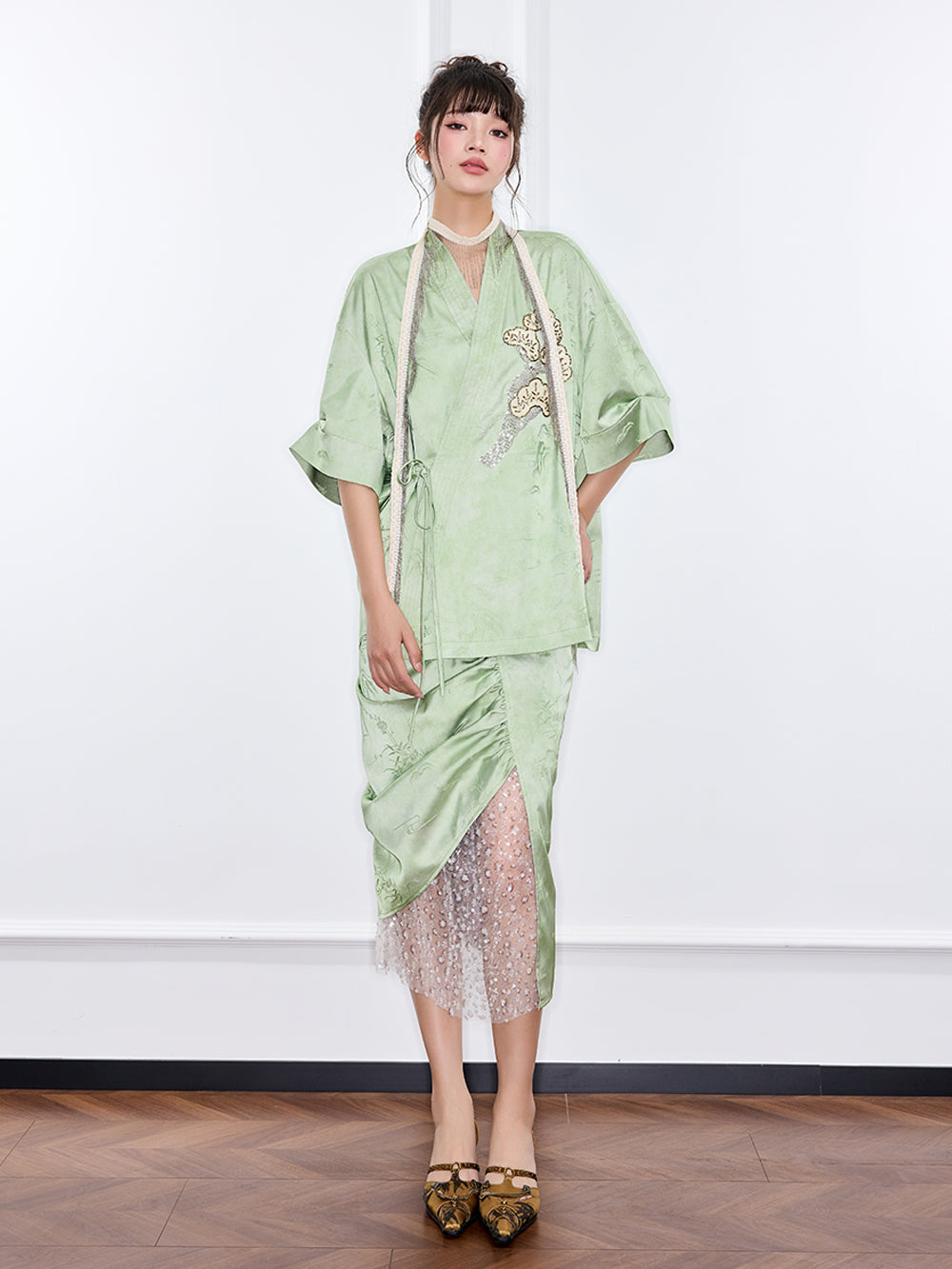 MUKZIN“Capsule Collection”New Chinese Style Tang-style Half Skirt Dyed with Plant Dyes