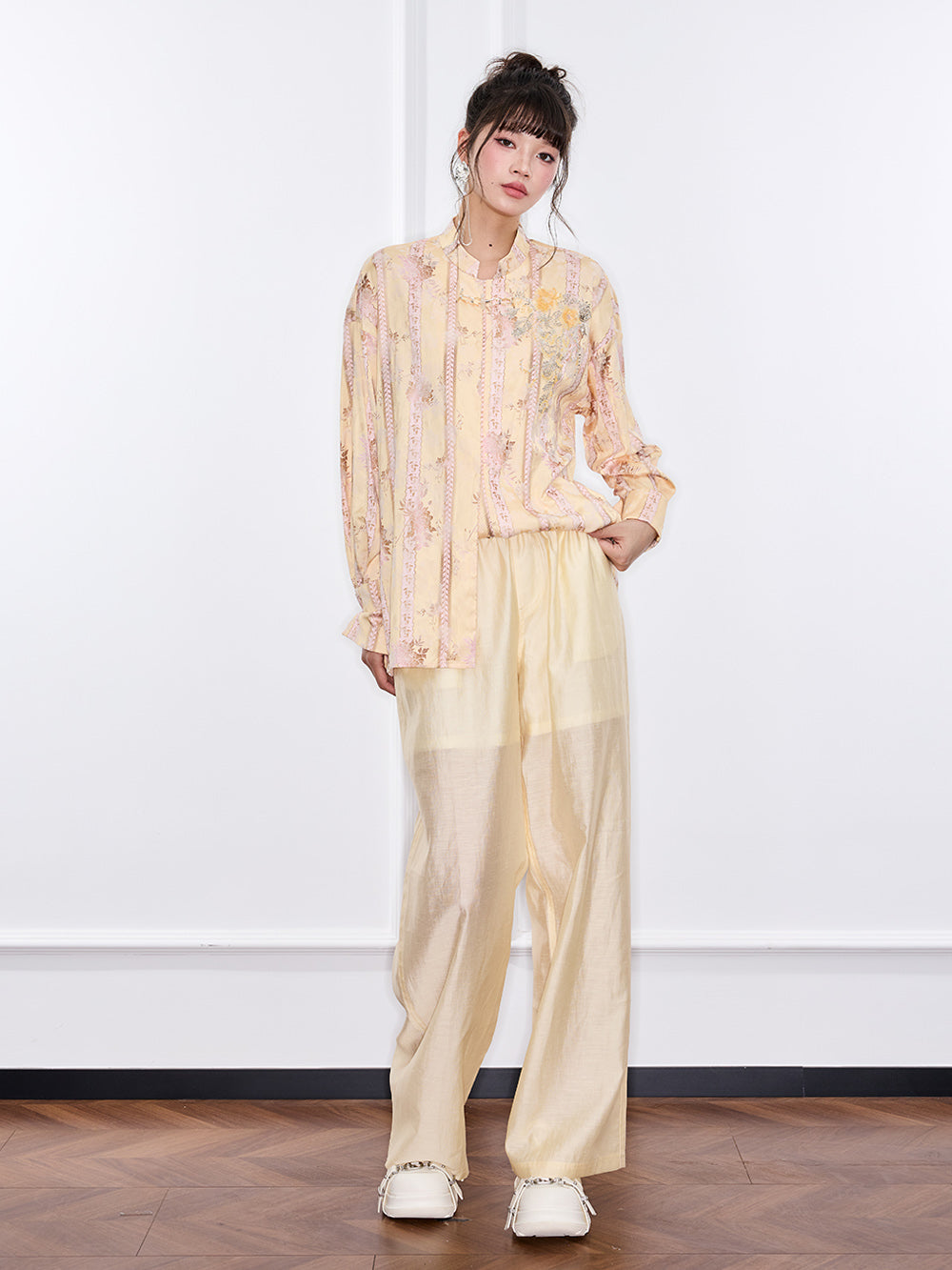 MUKZIN“Capsule Collection”Loose and Retro Yellow Shirt