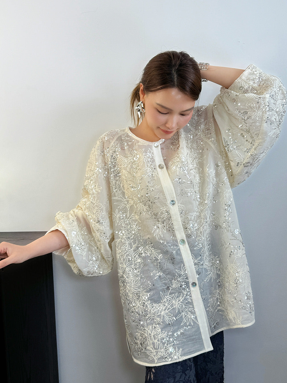 MUKZIN“Capsule Collection”White Chinese-style national trend shirt