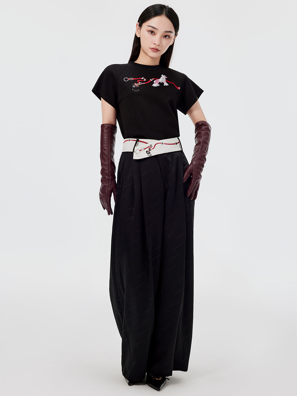 MUKZIN Black Loose Wide-leg Pants