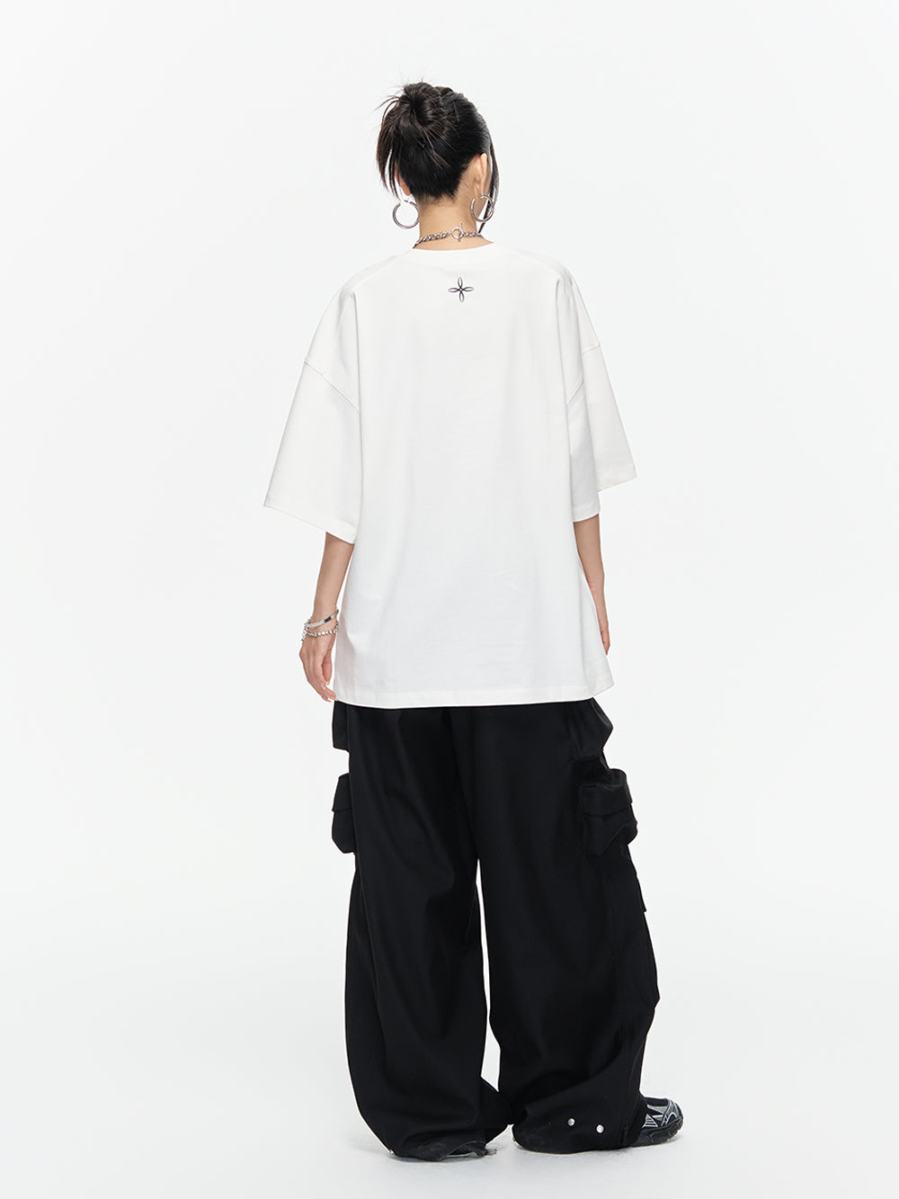 MUKTANK×ARDENCODE Reflective Print Casual 305g Heavyweight Pure Cotton Crewneck Unisex Short-Sleeved Loose T-Shirt