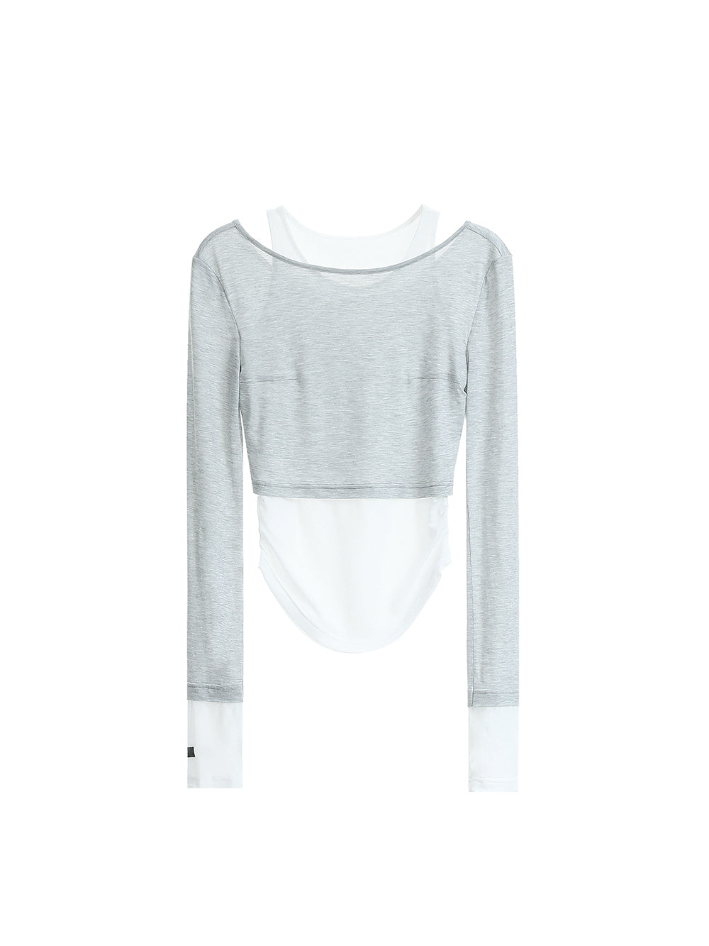 MUKTANK×MODULER Tencel Fake Two-piece Knitted Top with Contrasting Colors and a Slim Fit