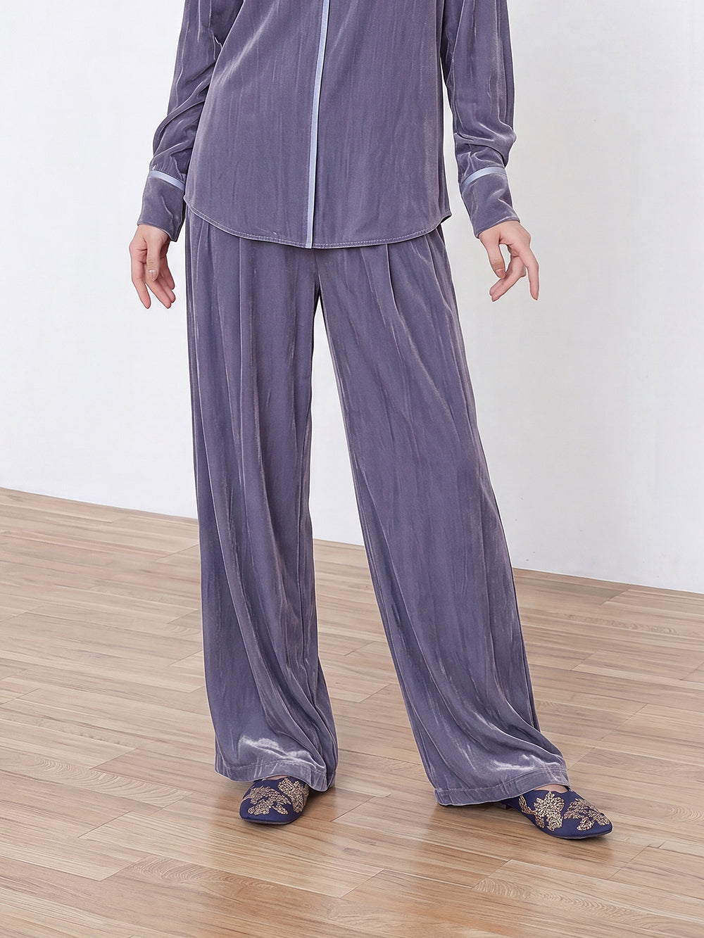 MUKZIN×Capsule Collection New Chinese-Style Silk Velvet Trouser Set