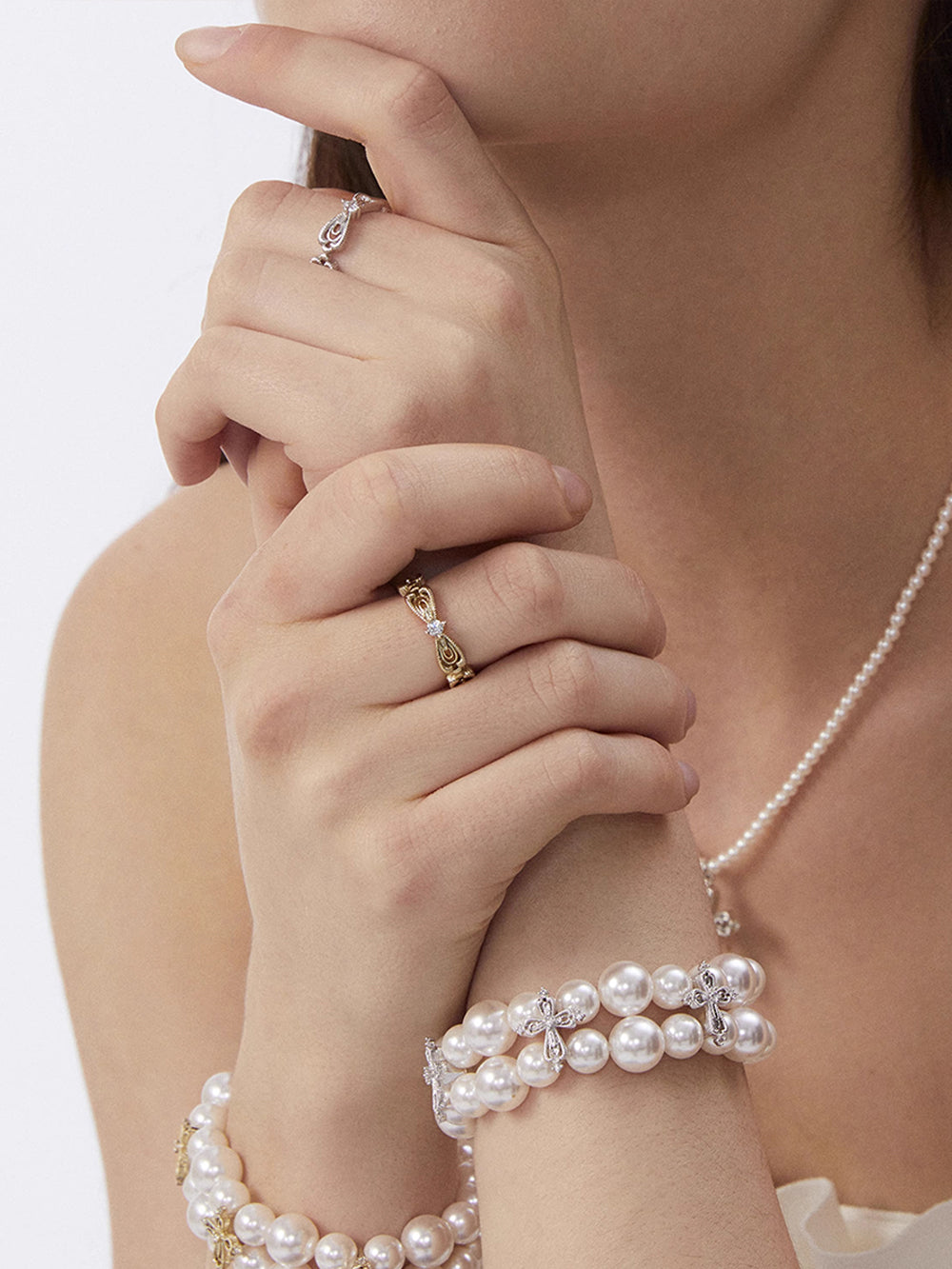 MUKTANK×SUN Lace heart ring