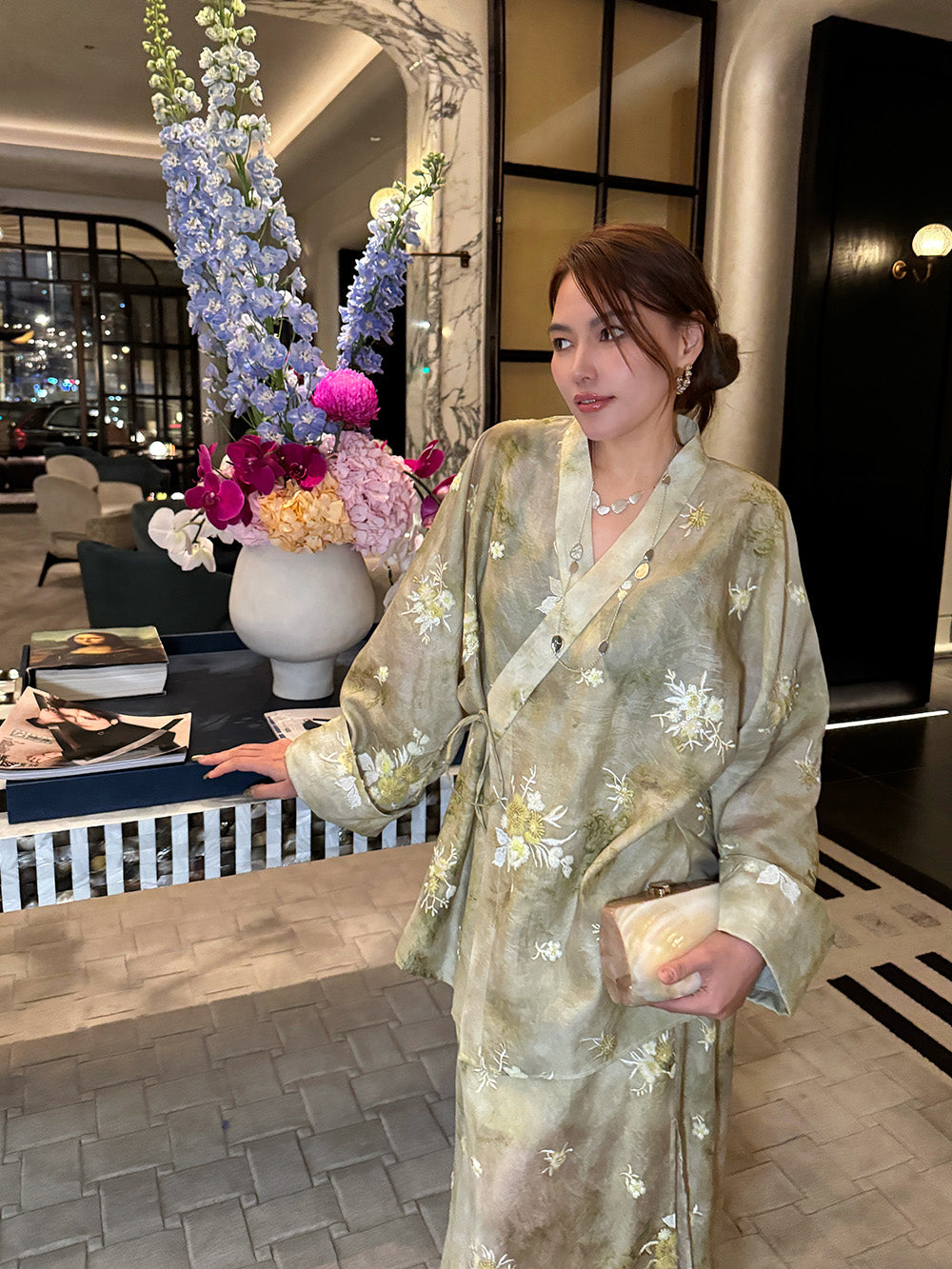 MUKZIN“Capsule Collection”New Chinese-style green elegant long-sleeve coat
