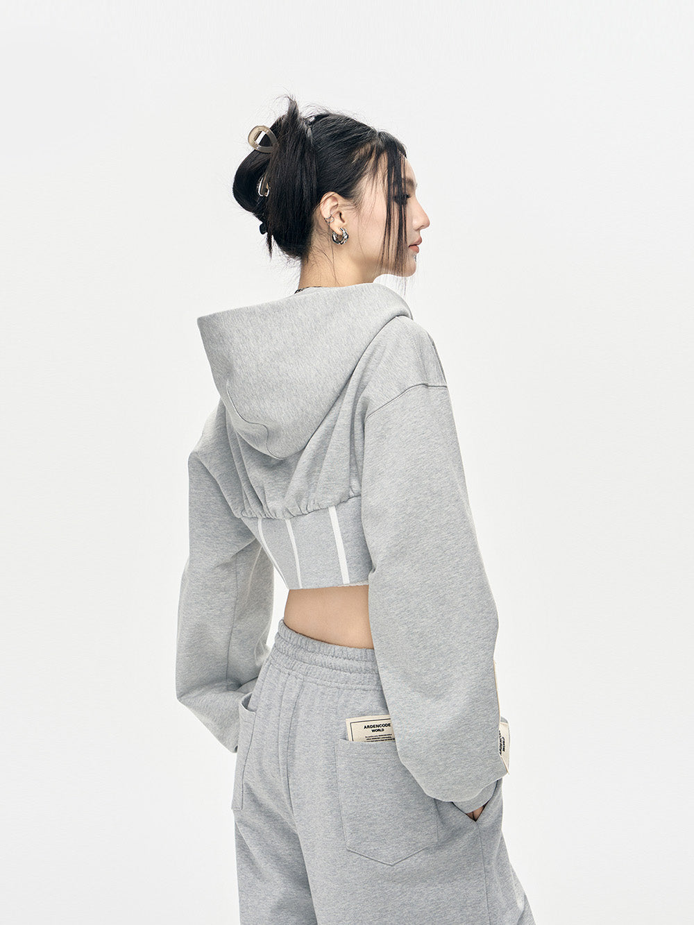 MUKTANK × ARDENCODE Women's Long - sleeved Sports Hooded Sweatshirt Coat