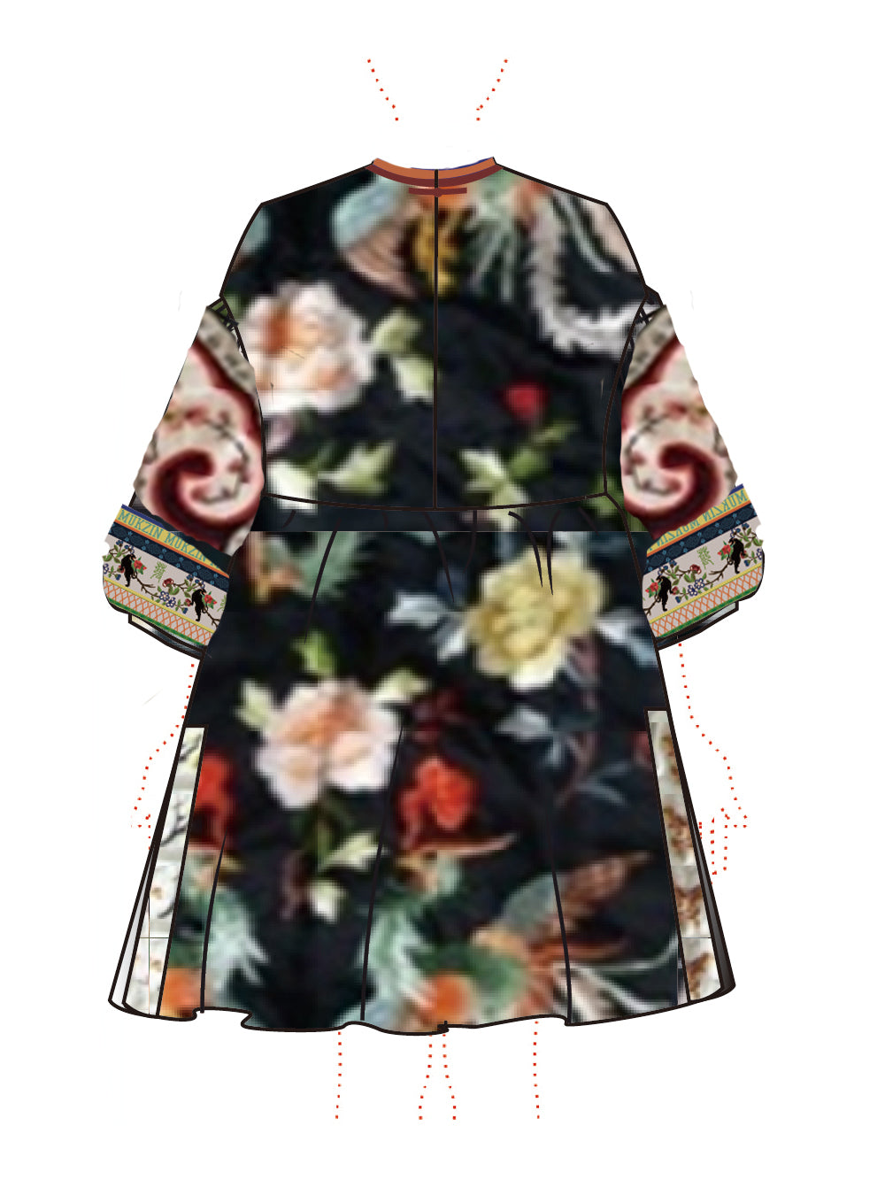 MUKZIN Contrasting Loose Printed Chinese Dress
