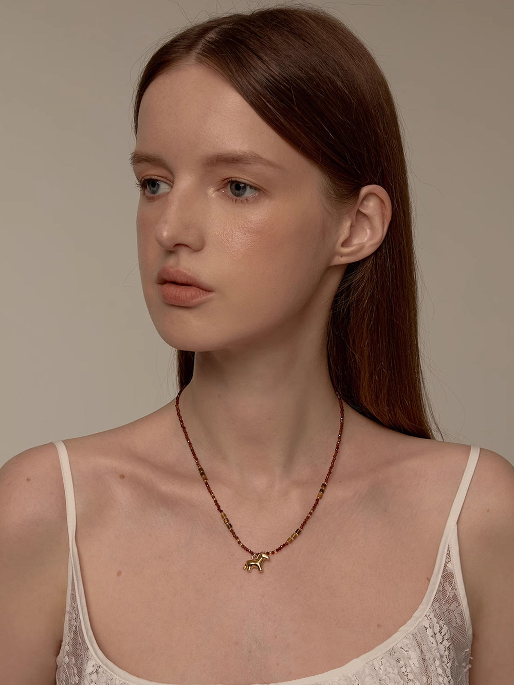 MUKTANK×SUN HUNTER Tiger's Eye Pony Necklace