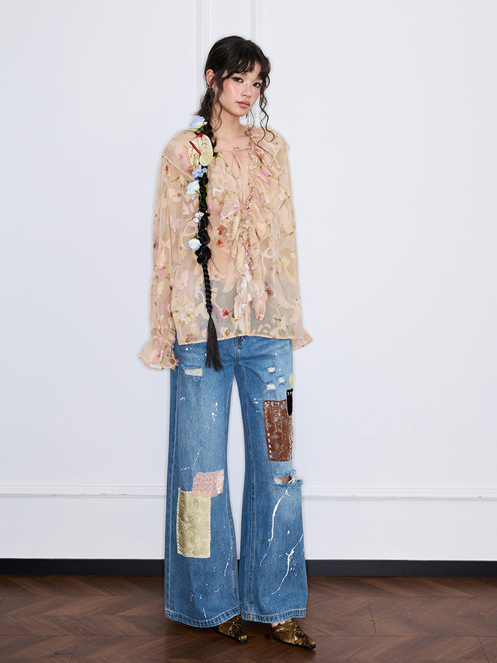 MUKZIN“Capsule Collection”Neo-Chinese style vintage long lightweight shirt