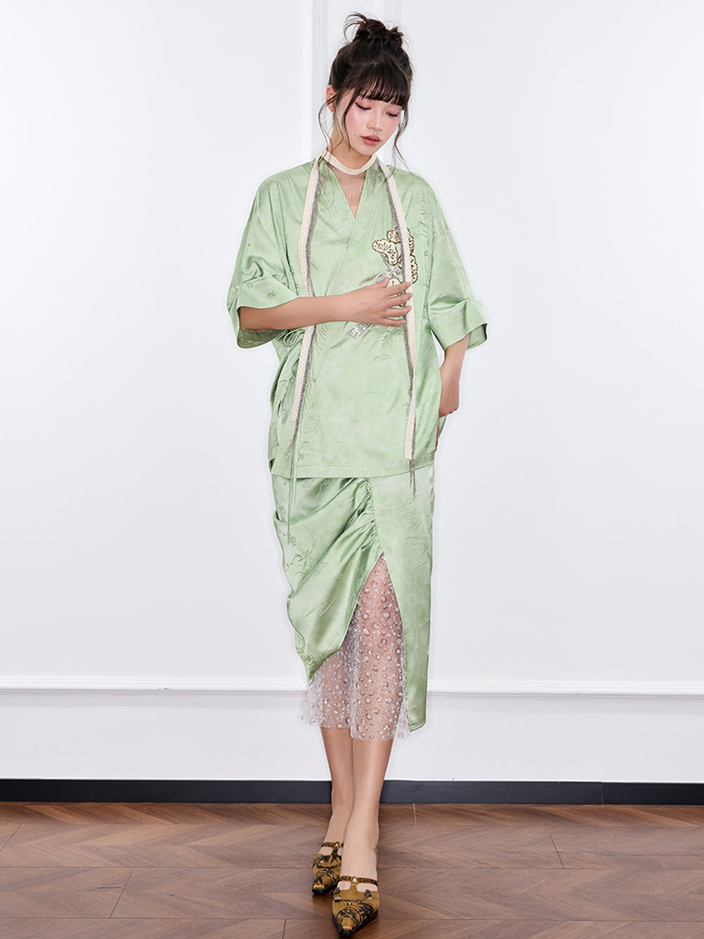 MUKZIN“Capsule Collection”New Chinese Style Tang-style Half Skirt Dyed with Plant Dyes
