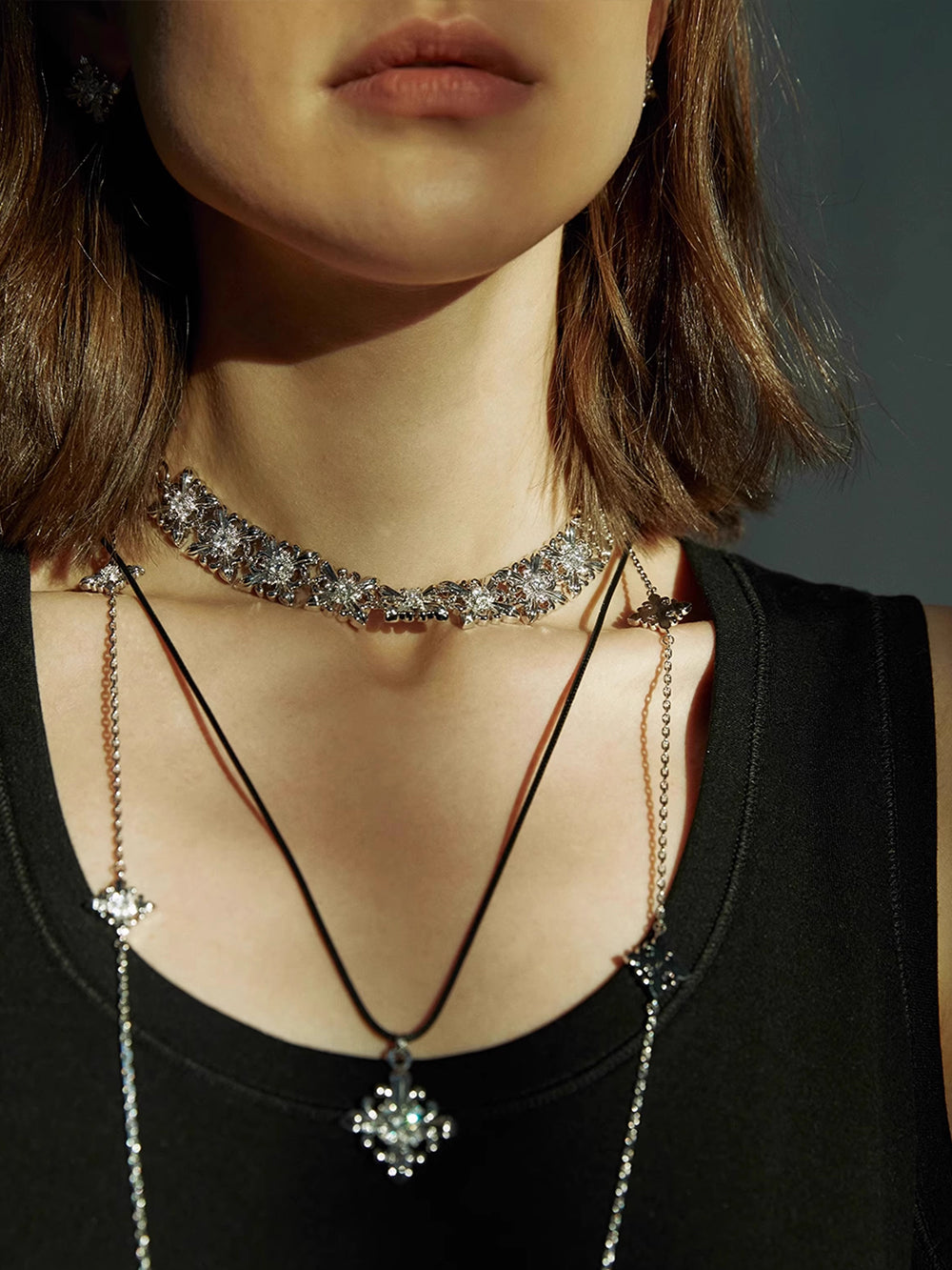 MUKTANK×SUN HUNTER Drawstring Leather Necklace with Iris Design