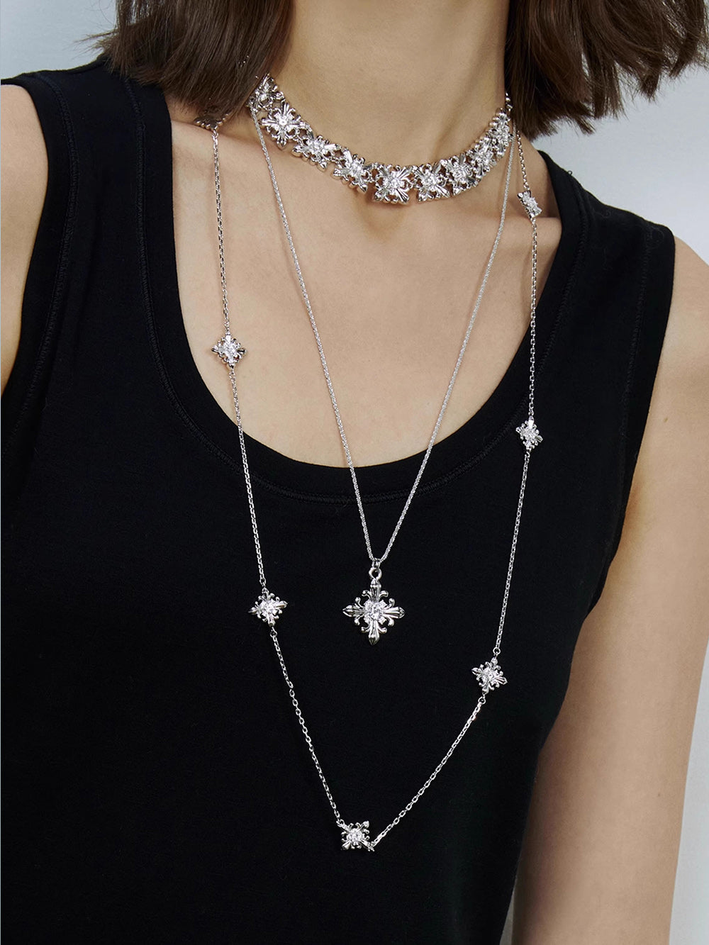 MUKTANK×SUN HUNTER Long Iris-themed Necklace