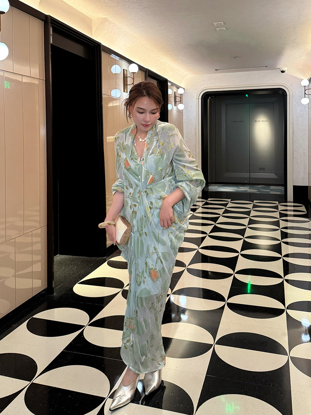 MUKZIN“Capsule Collection”Green new Chinese-style elegant dress
